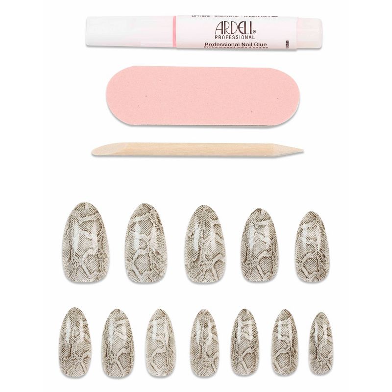 Ardell Nail Addict False Nails - Gray Python - 24ct