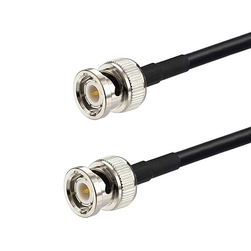 BNC Male to BNC Male RG58 50 Ohm Coaxial Jumper Cable 1m 3 feet for CB Radio Ham Radio Amateur Mobile Radio Police Scanner Patch Panel Rack Mount Oscilloscope Scope Signal Function Generator