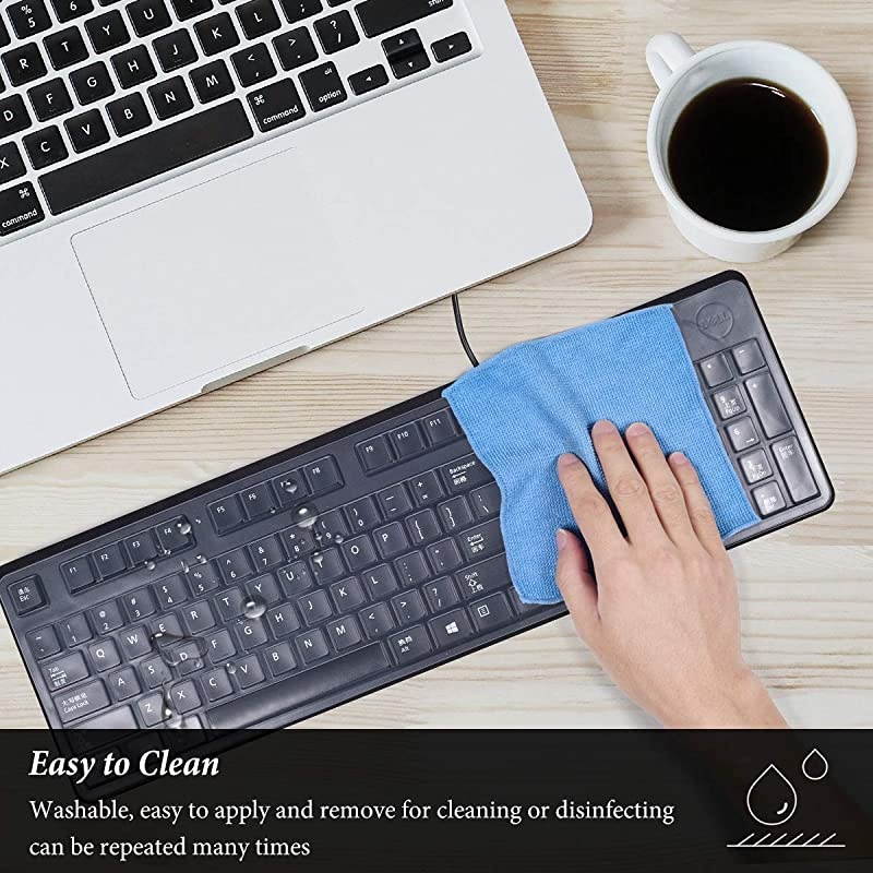 Ultra Thin Silicone Keyboard Cover for Dell Keyboard 104-key KB212-B KB4021 Wired Keyboard - Clear