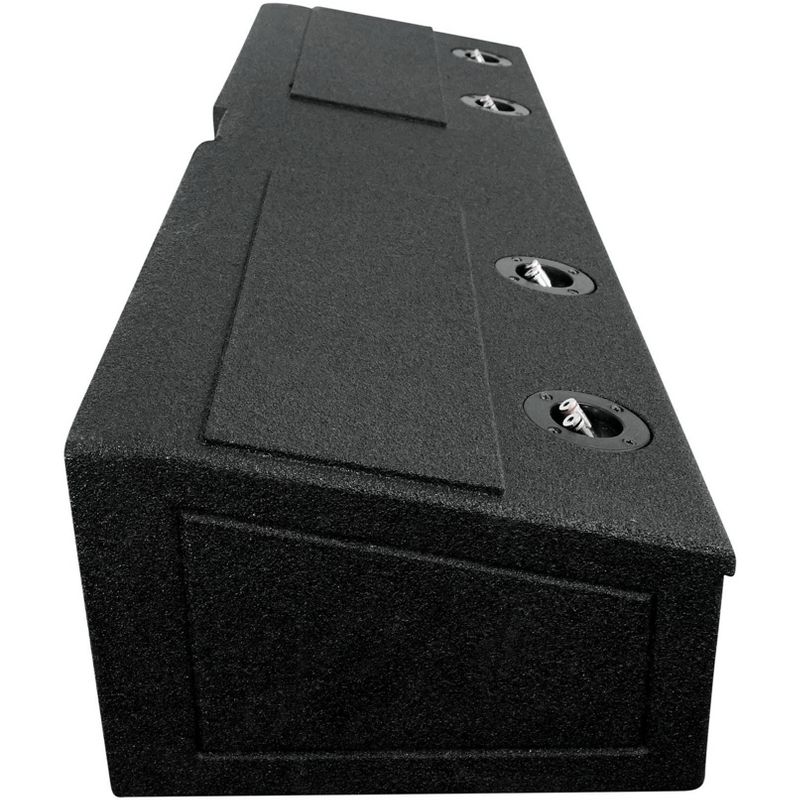 QPower QBFORDFF09408 8 Inch Quad Port Subwoofer Enclosure Box with Underseat Frontfire for Ford F150 Super Crew, and 250/350 Super Duty Trucks