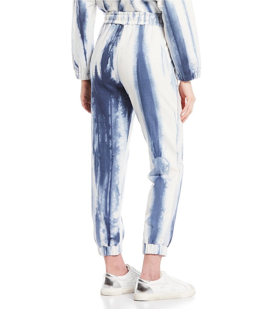 Skies Are Blue Tie Dye Drawstring Coordinating Ankle Length Joggers