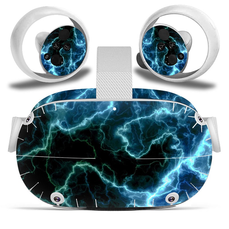 Amify Vinyl Skin Sticker for Oculus Quest 2 VR Headset Controller PVC Decals Cute Cartoon Wrap Cover for Oculus Quest 2 Accessories
