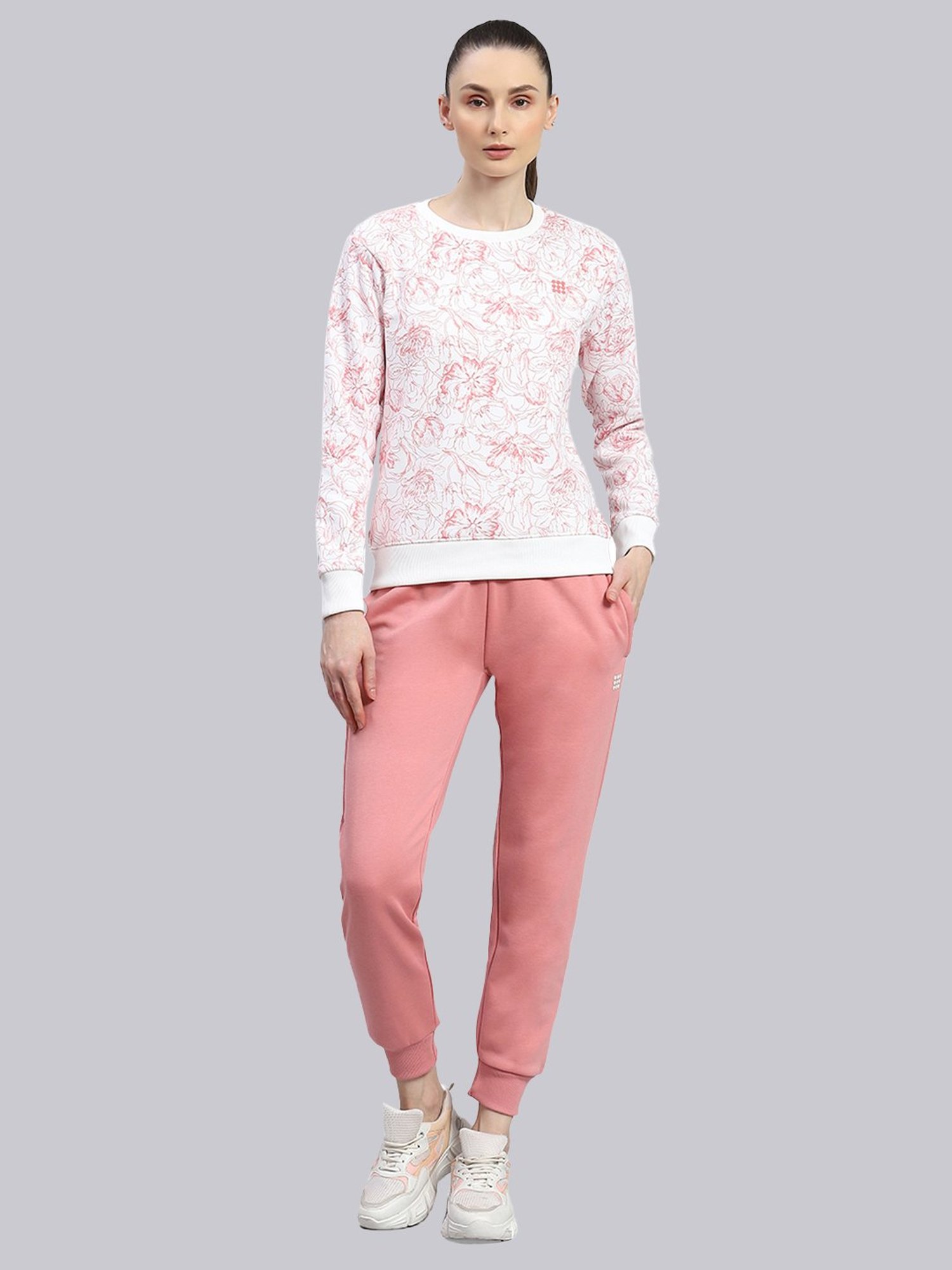 Rock.it White & Pink Cotton Floral Print Tracksuit