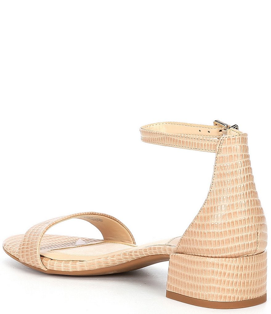 Alex Marie Malahn Embossed Leather Block Heel Dress Sandals