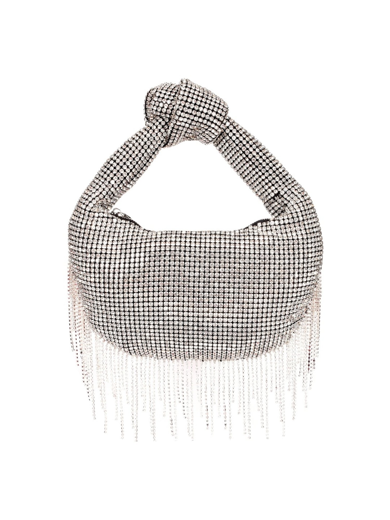 SASSORA RIM Silver Leather Embellished small Handbag