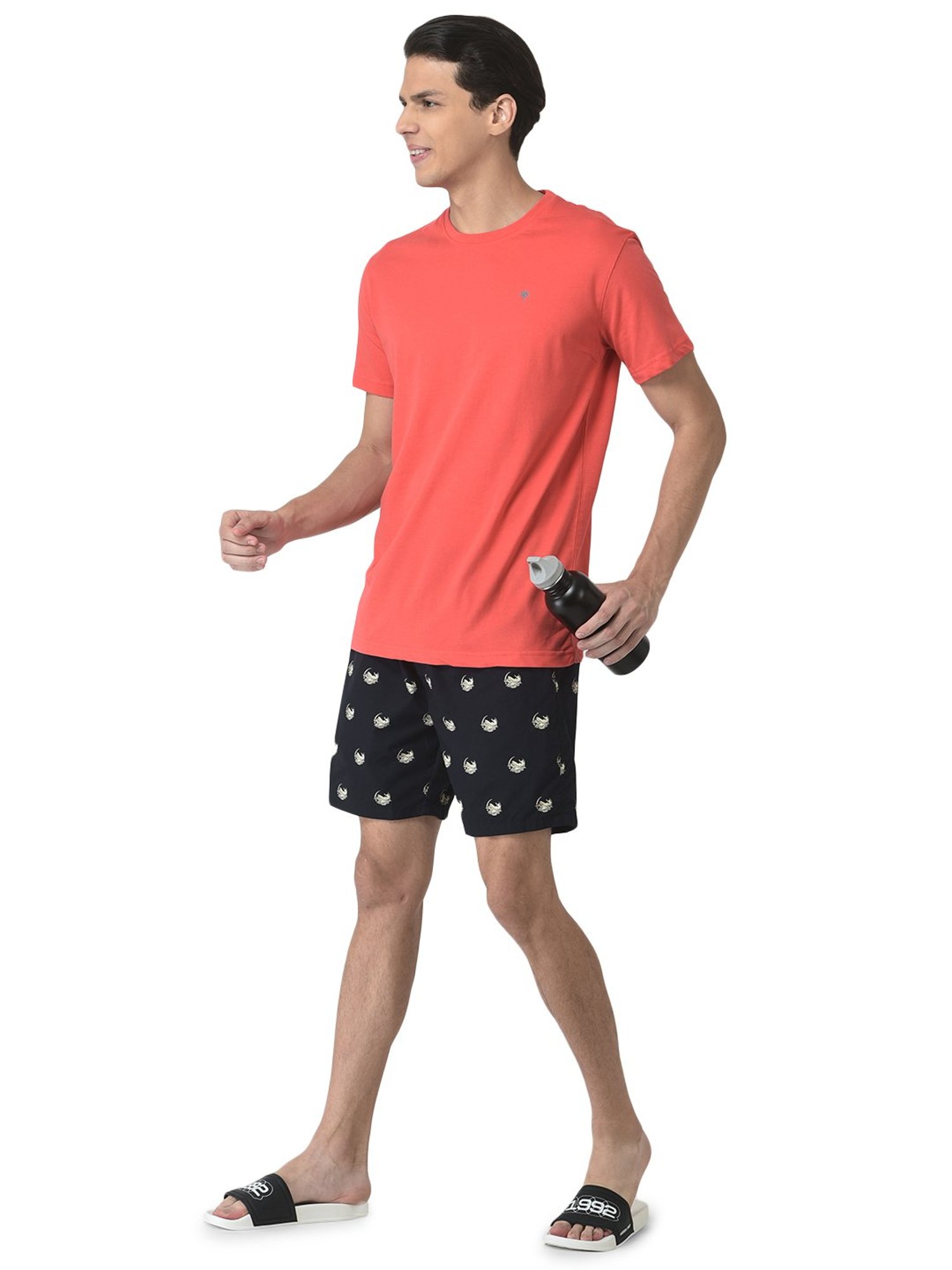 Woodland Navy Printed Shorts