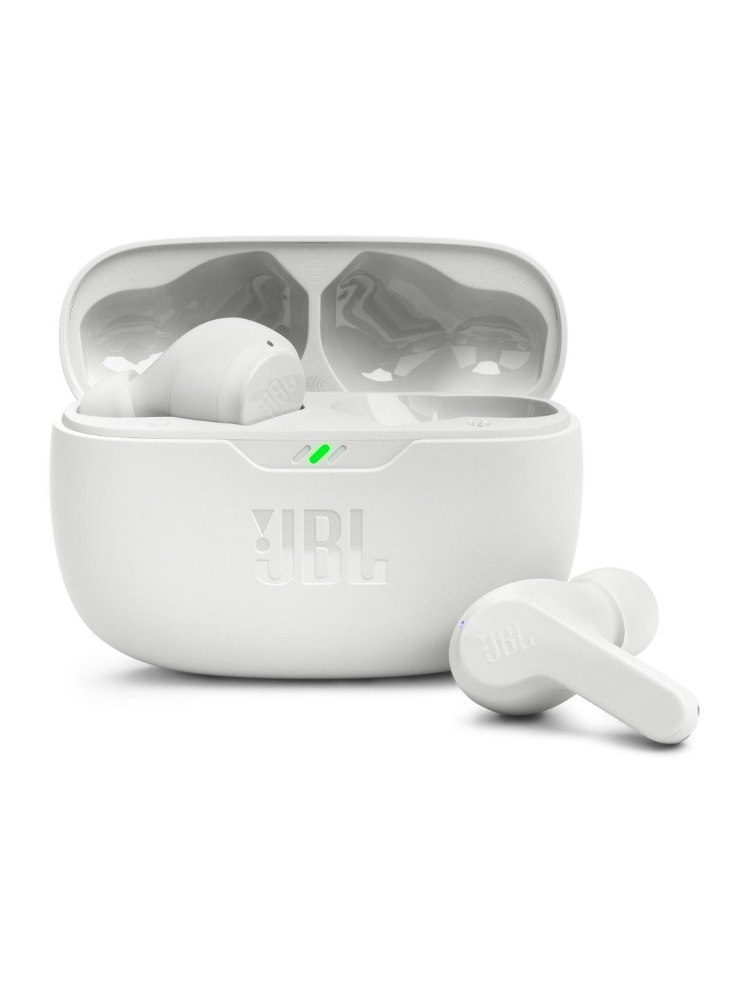 JBL Wave Beam TWS, 32Hr, Deep Bass, Dual Mode, Quick Charge, IP54, Smart Ambient & TalkThru (White)