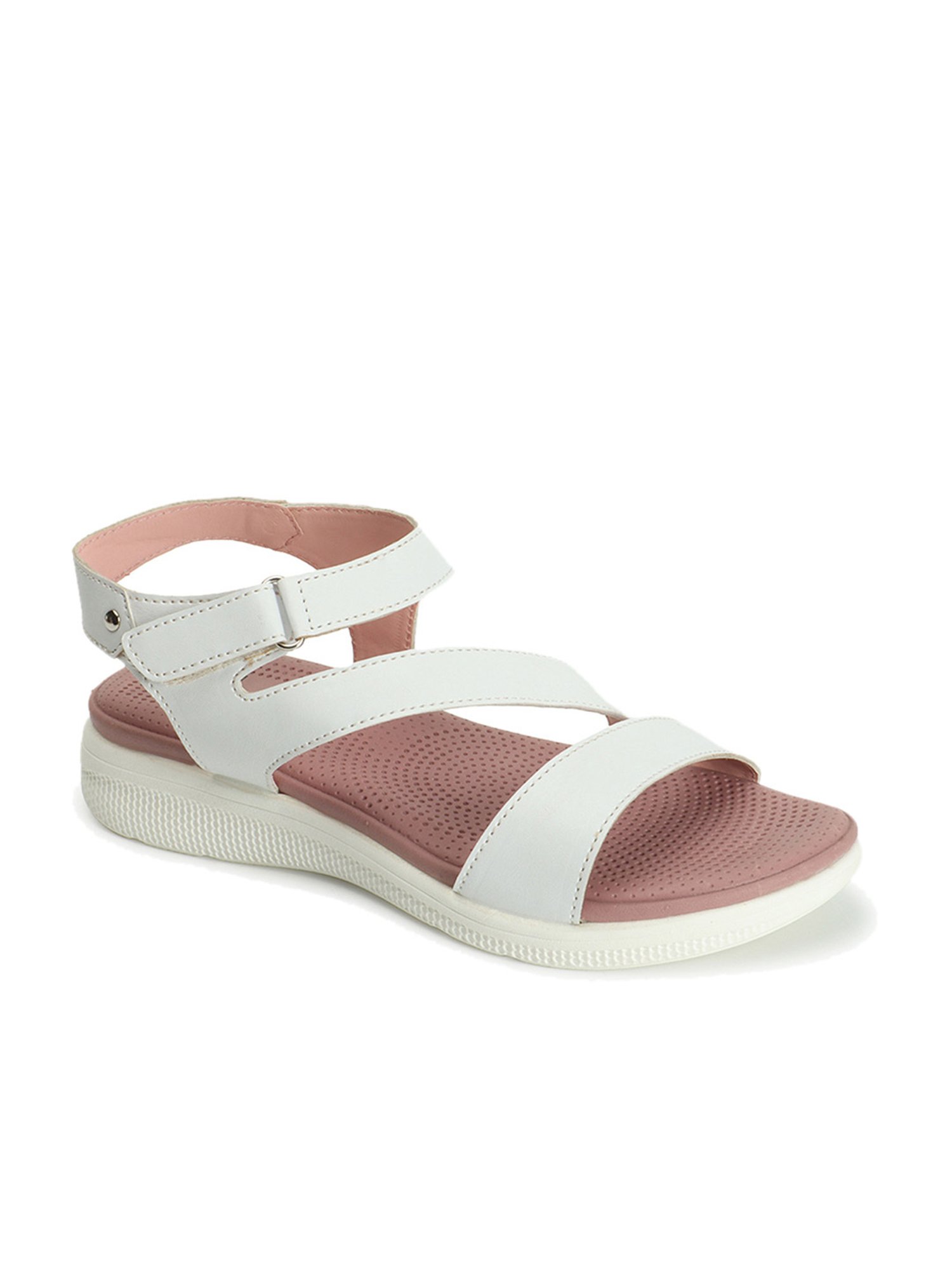 CL Sports by Carlton London Women's White Ankle Strap Wedges