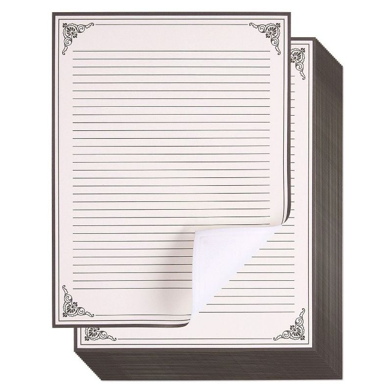 Juvale 96-Pack Vintage Stationery Paper - Antique Style Paper - Perfect for Writing Poems, Lyrics and Letters - Brown,8.5 x 11 inches