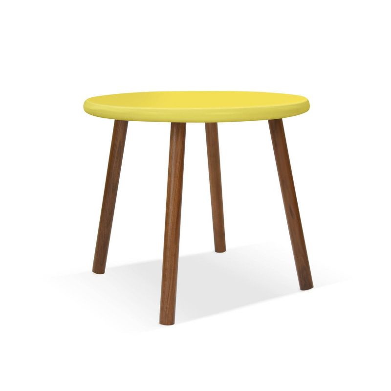 23.5" Peewee Round Kids' Table Walnut/Yellow - Nico & Yeye