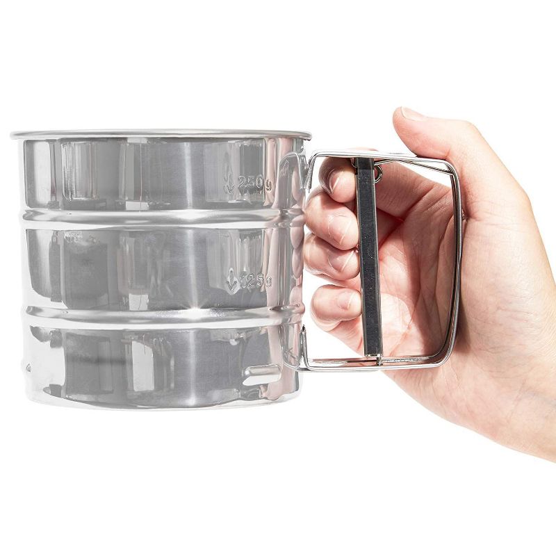 Norpro Stainless Steel Chinois Fine Mesh Soup Sauce Strainer Juicer with Stand and Rubberwood Pestle, Silver