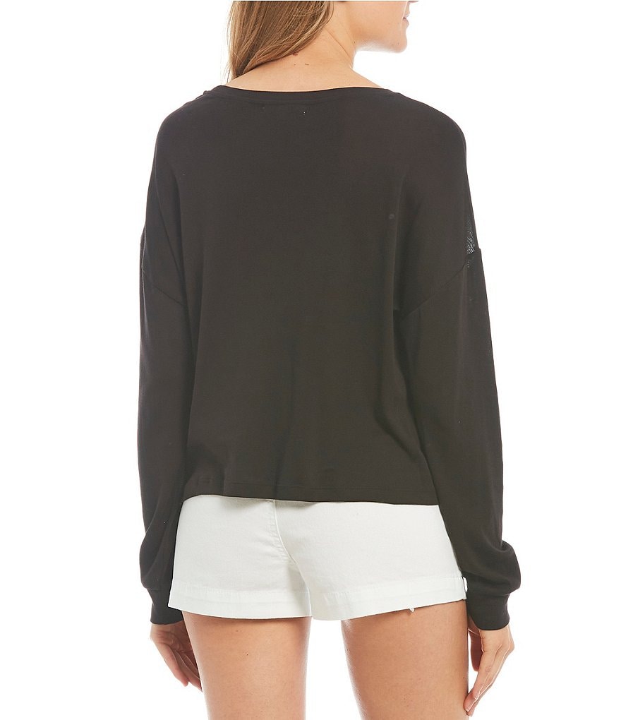 Copper Key Long Dolman Sleeve Knit Pocket Tee