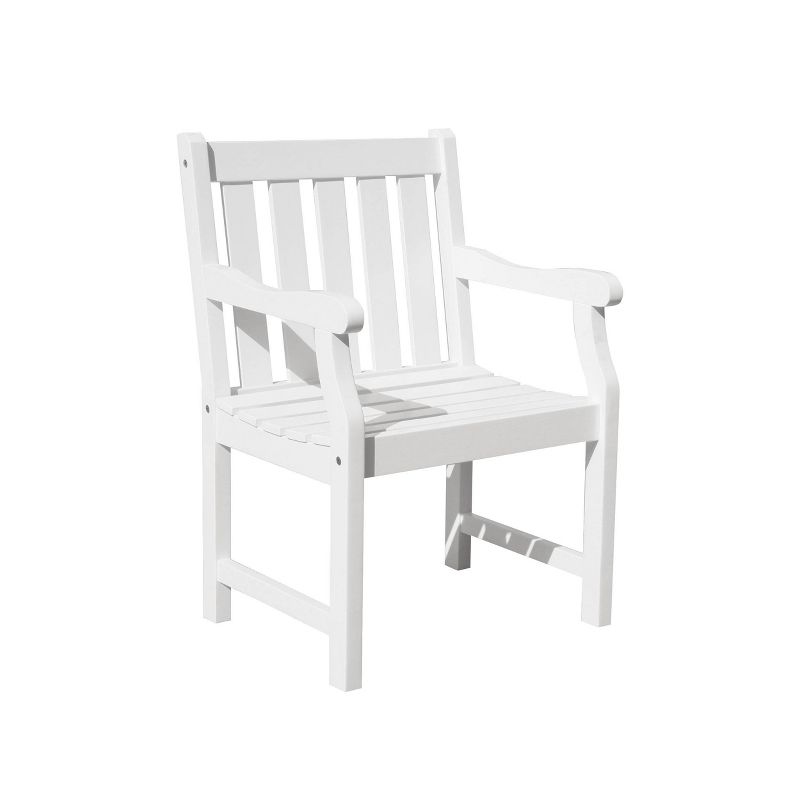 Bradley 7pc Rectangle  Wood Patio Dining Set - White - Vifah