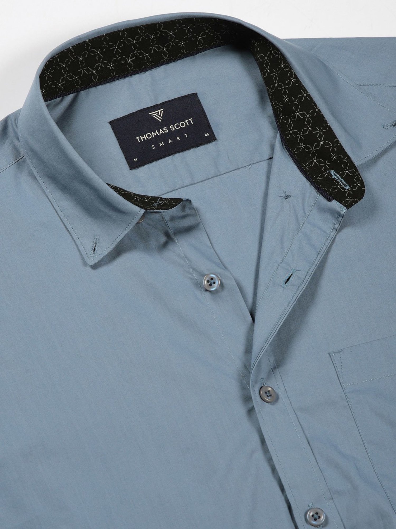 Thomas Scott Light Blue Smart Fit Cotton Shirt