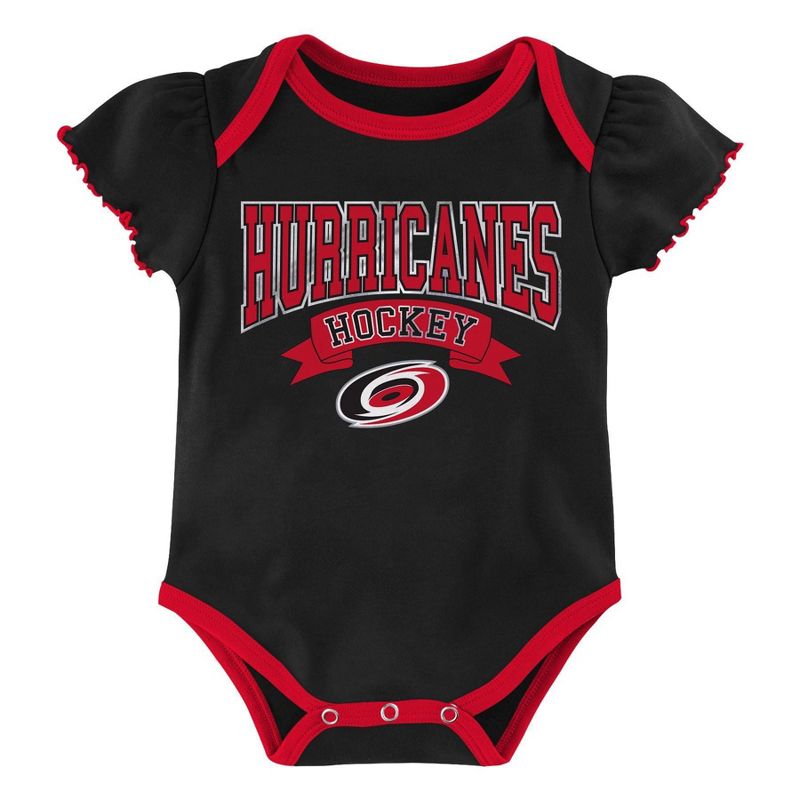 NHL Carolina Hurricanes Girls' Winning Goal Bodysuit Set 3pk - 0-3M