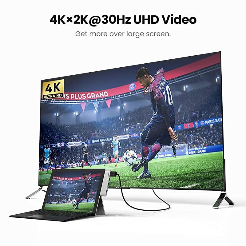 Docking Station for Surface Pro 6 5 4 Aluminum USB 30 Hub Adapter 5 in 1 with Mini Displayport to HDMI 4K Dual USB 30 Ports SD TF Card Reader