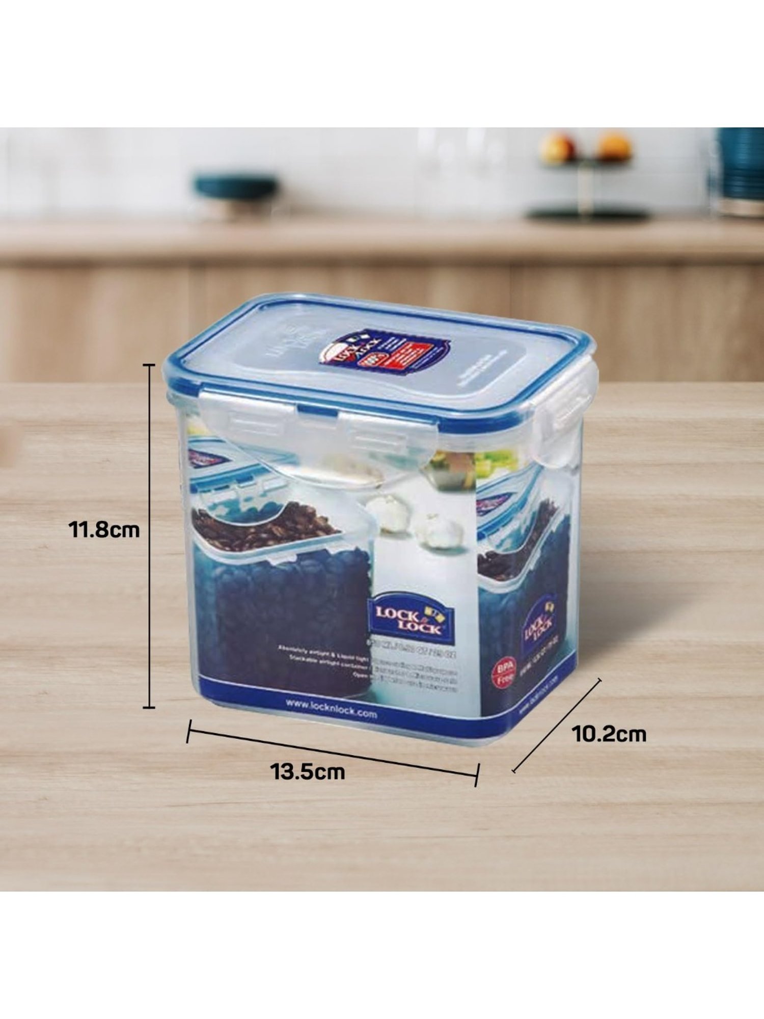 Lock & Lock Transparent Plastic Airtight Food Storage Container with Lid