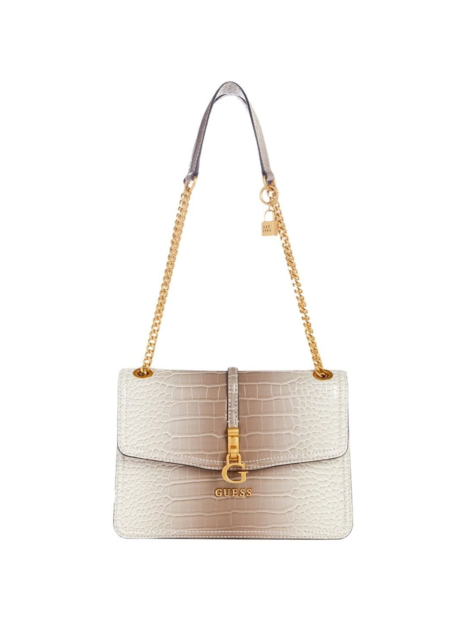 GUESS Grey Textured Shoulder Handbag