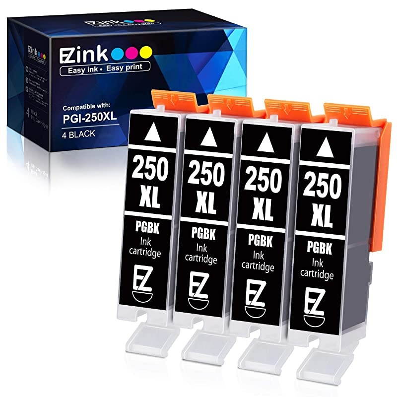 TM) Compatible Ink Cartridge Replacement for Canon PGI-250XL PGI 250 XL to use with PIXMA MX922 MX722 MG5420 MG5520 MG5620 MG6320 MG6420 MG6620 MG7120 MG7520 iP8720 (Large Black) 4 Pack
