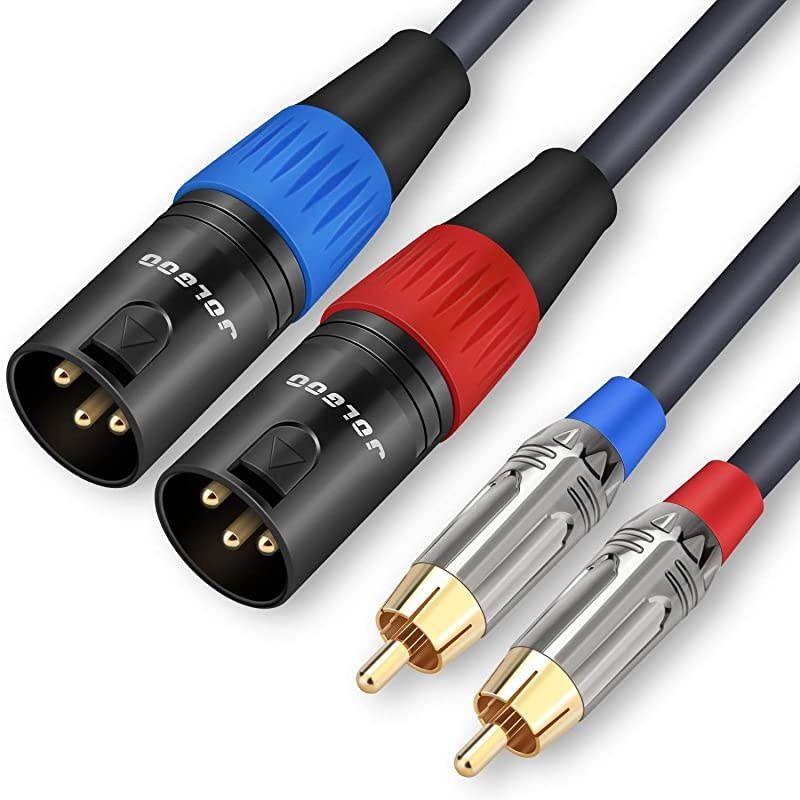 RCA to XLR Cable, Dual RCA Male to Dual XLR Male Cable, 2 RCA Male to 2 XLR Male HiFi Audio Cable, 4N OFC Wire, for Amplifier Mixer Microphone, 6.6 Feet