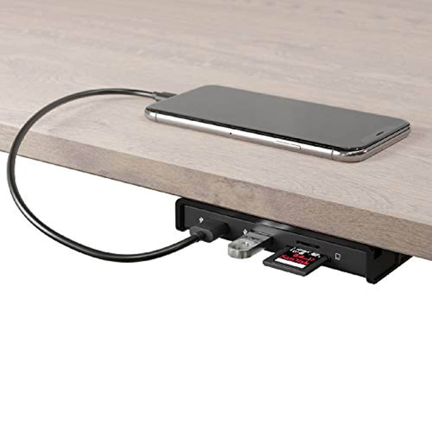 humancentric underdock | usb-c laptop docking station - mounts under desk for a wire-free desk (single hdmi, ethernet, 3 usb-a, sd & micro sd, 2 usb c pd) - includes wall charger