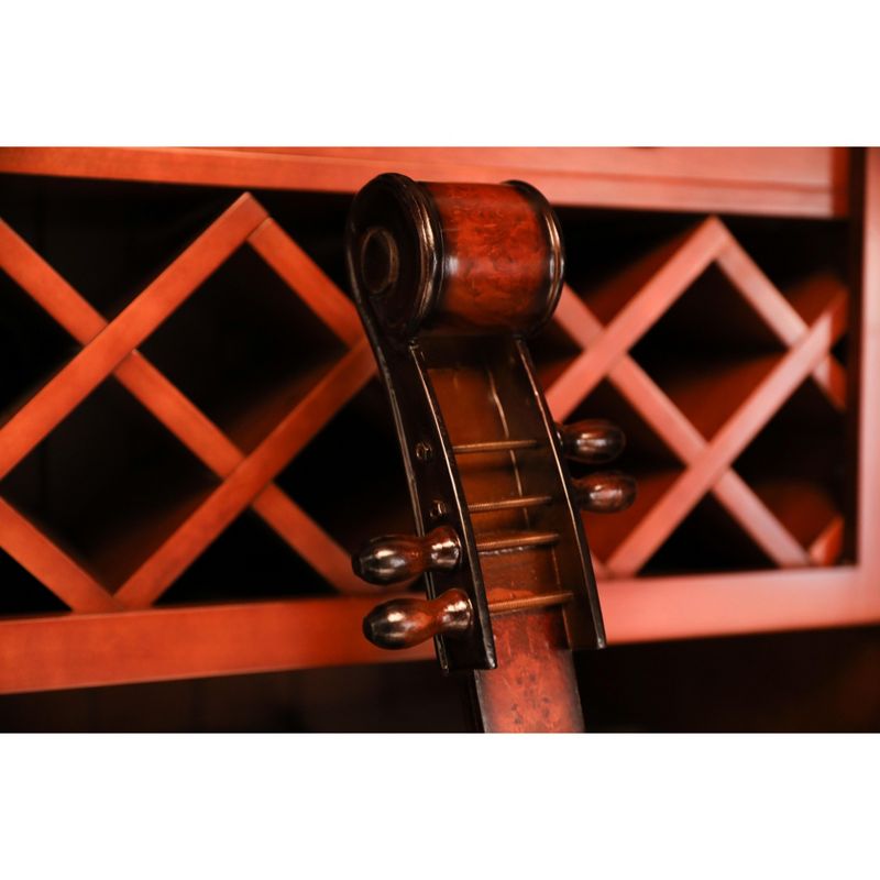 Vintiquewise Decorative 10 Bottle Wooden Cello Shaped Wine Rack 53" Inch Floor Violin