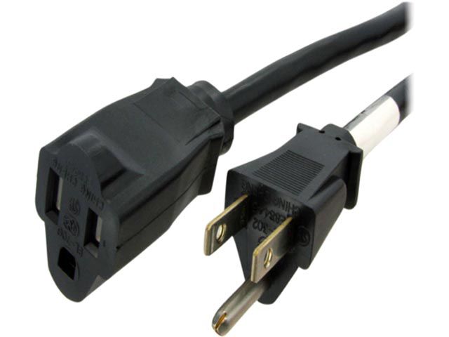 1M 16AWG Heavy Duty Power Extension Cord Power Extension Cable 3 Feet 1 Meters 3 Conductor NEMA 515P to NEMA 515R 13 Amp Power Cable ED70906