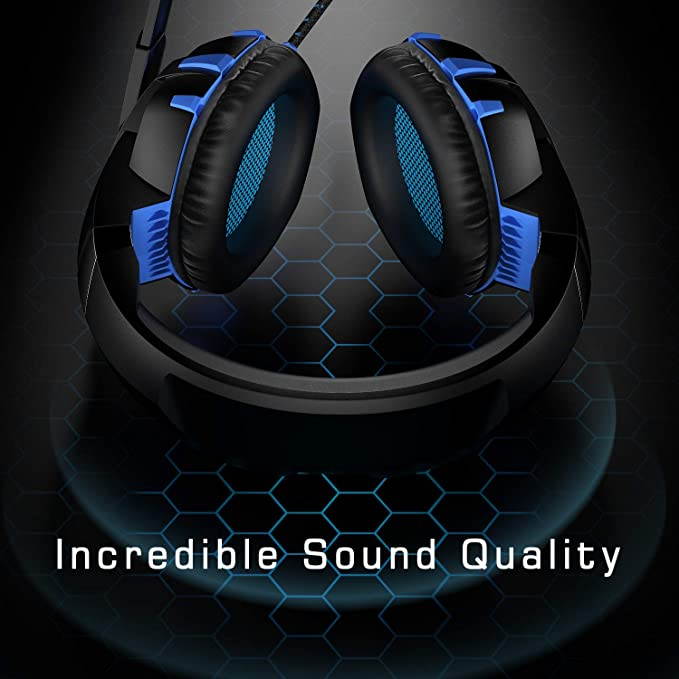 Gaming Headset Xbox One Headset PS4 Headset with Crystal Clear Mic & LED Light, Compatible with PC, PS4, Xbox One Controller(Adapter Not Included)