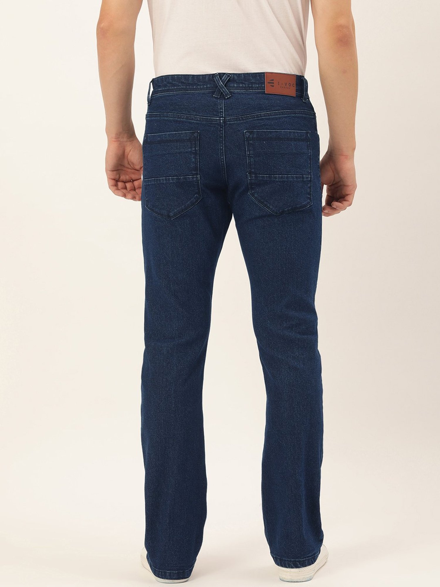 IVOC Navy Lightly Washed Boot Cut Jeans
