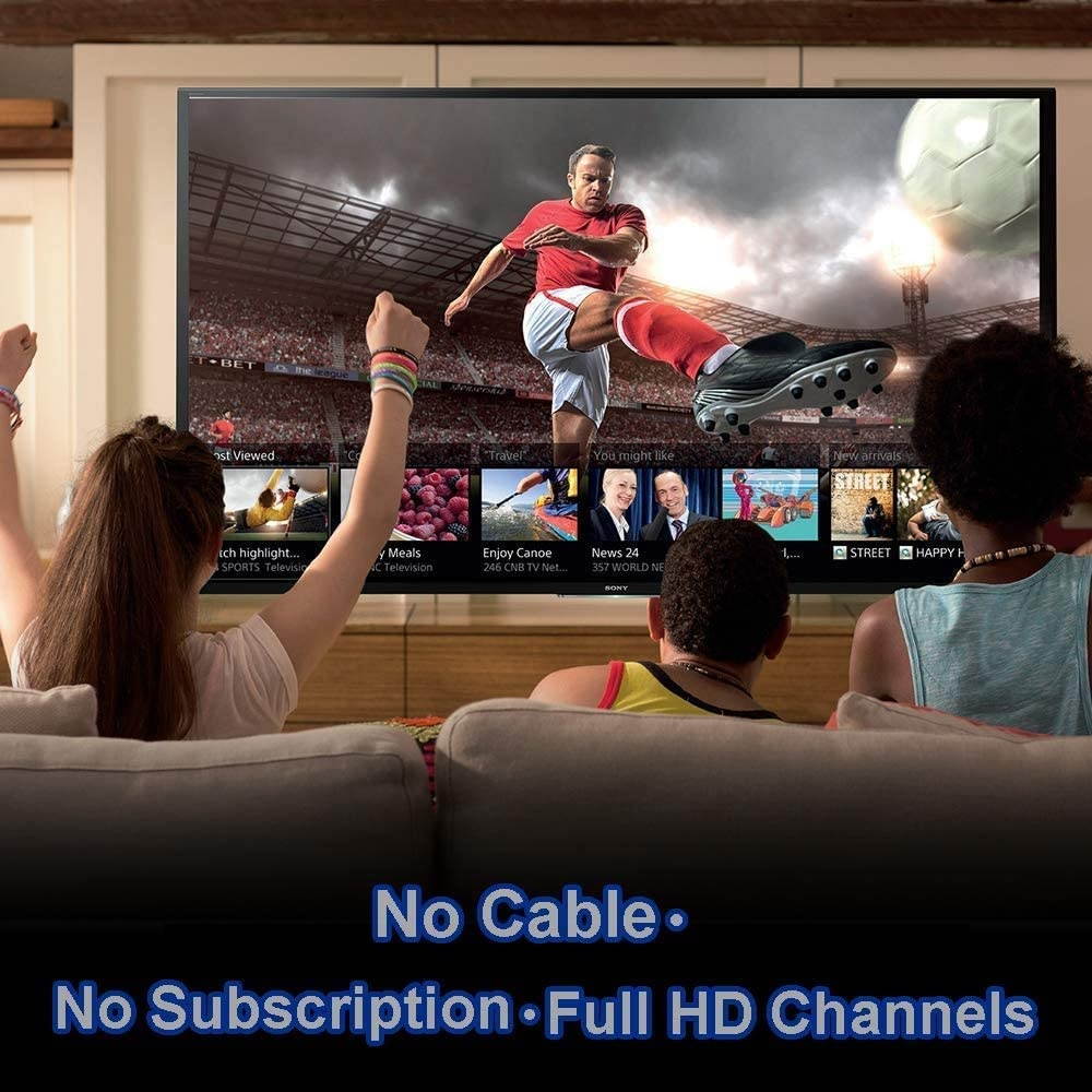 Digital Indoor Antenna &ndash; HDTV Powerful Best Amplifier Signal Booster 60 120 Miles Range Support 4K 1080p and Older TV's 9.8ft Coax Cable Title