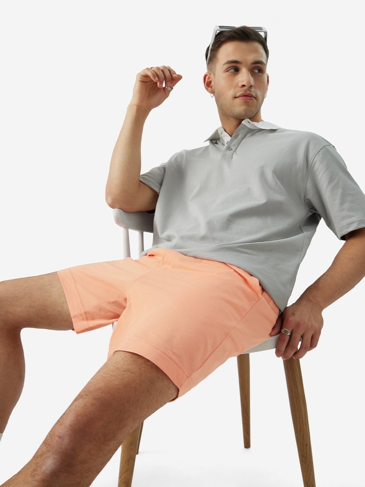 The Souled Store Peach Regular Fit Shorts