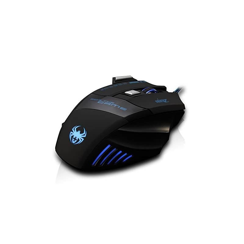 Zelotes Ergonomic 7200 DPI LED Optical Wired Gaming Mouse Mice 7 Buttons Compatible Mac Pro Gamer PC Laptop Desktop NotebookBlack BlackT80