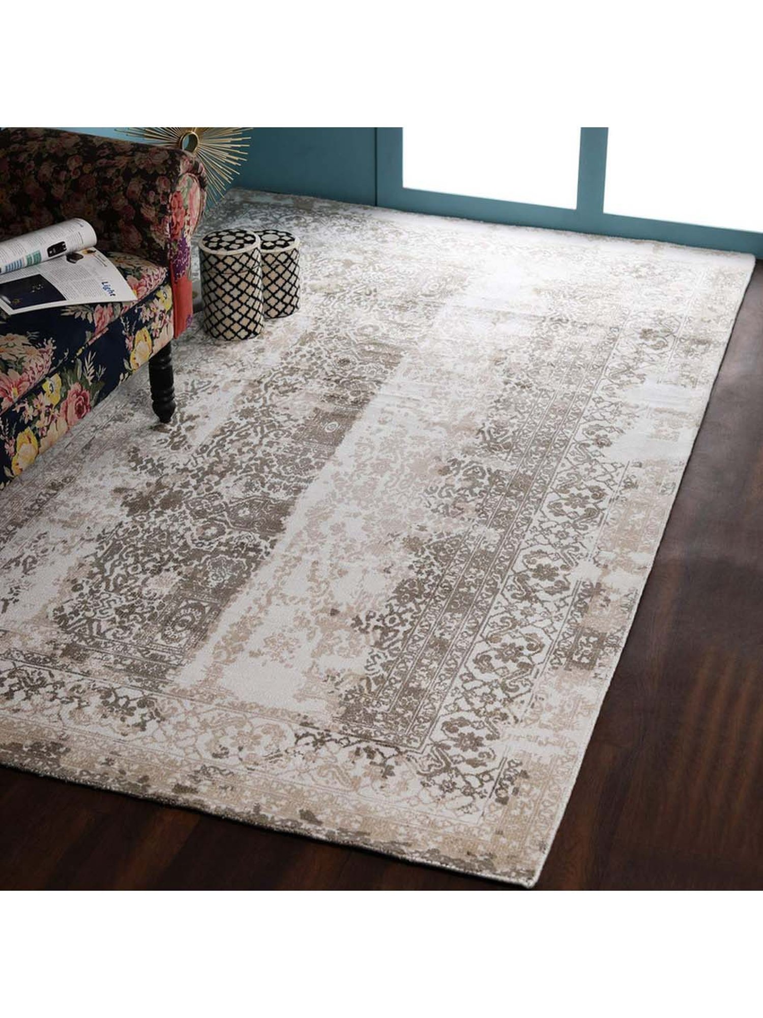 Pequra Brown & Beige Viscose XL Carpet - Set of 1