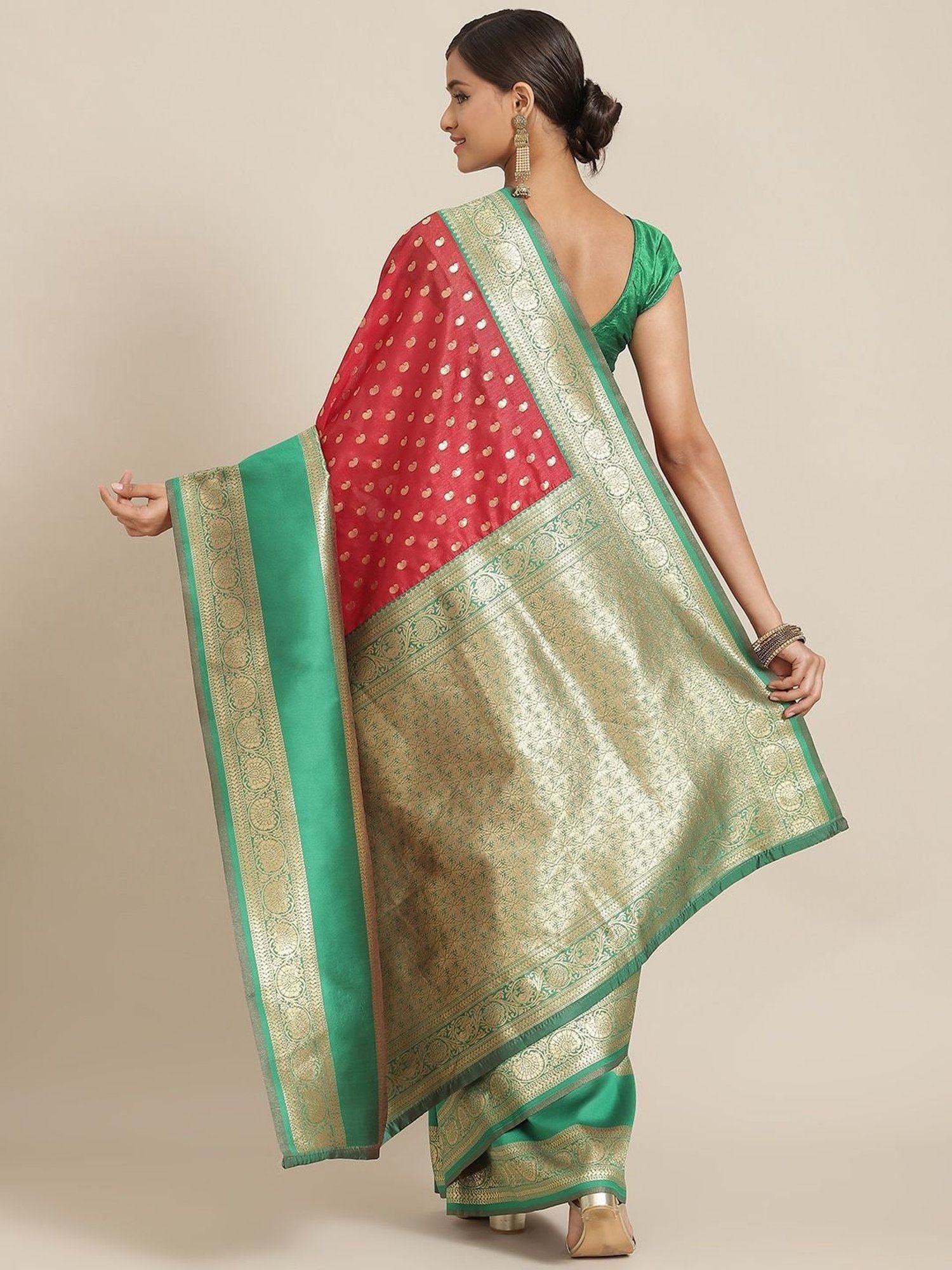 Unnati Silks Grey Cotton Printed Saree With Unstitched Blouse