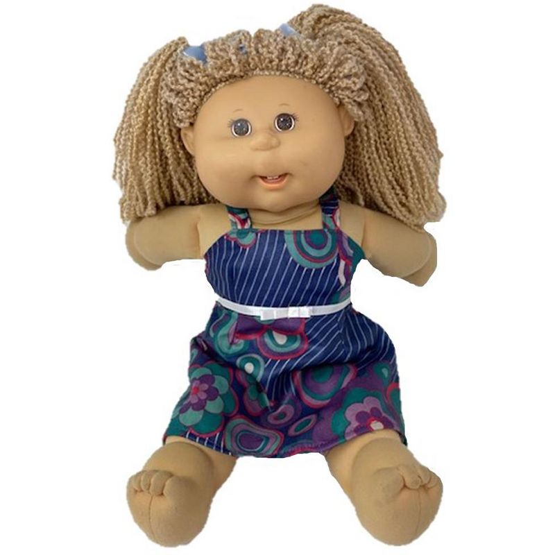 Doll Clothes Superstore Geometric Flower Sundress With Purse Fits Cabbage Patch Kid Dolls