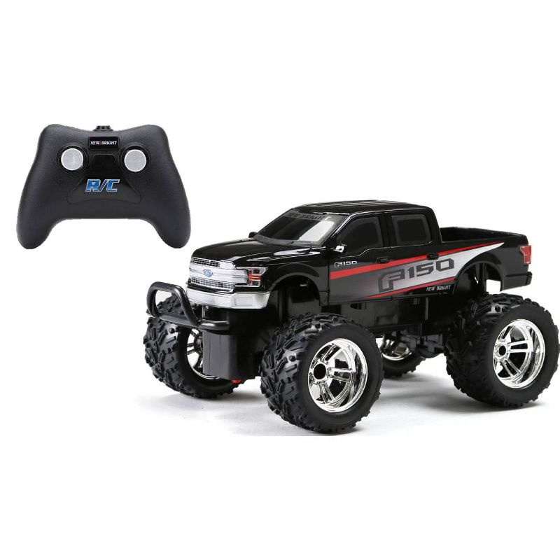 New Bright Remote Control RC FF Chargers Ford F150 Truck - Black - 1:18 Scale