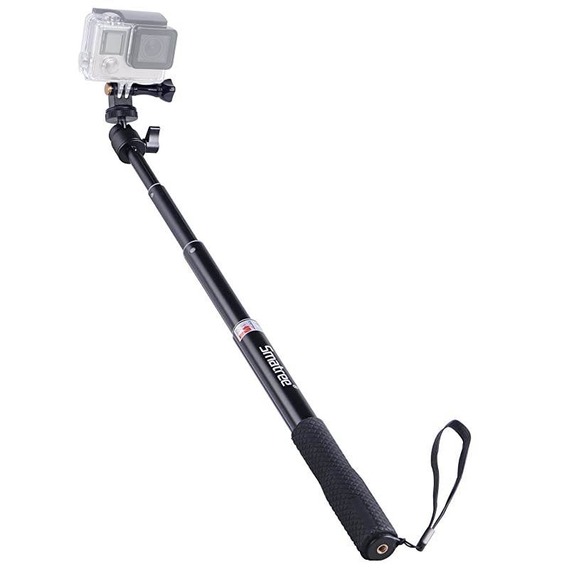 Extendable Aluminum Selfie StickMonopod Compatible for GoPro MaxHero 876543+GOPRO Hero2018AKASO GeekPro SJCAM SJ4000 SJ5000 Xiaomi Yi Camera Action Camera