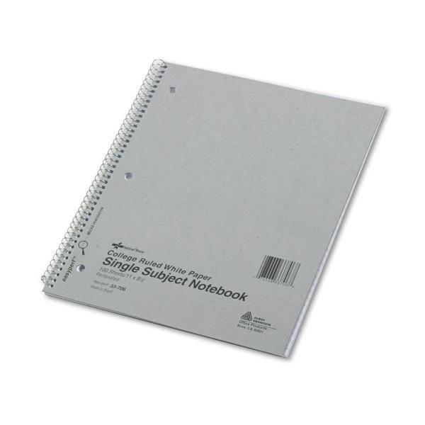 Rediform 33706 Subject Wirebound Notebook  College/Margin Rule  Ltr  WE  100 Sheets/pad