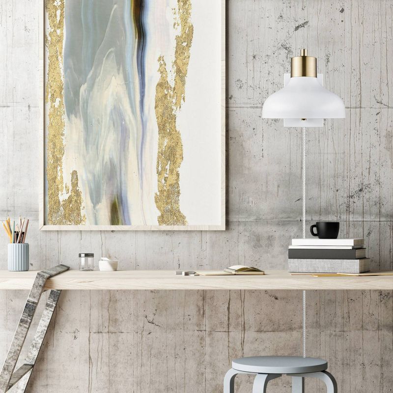 Berkeley 1-Light Plug-In/Hard Wire Swing Arm Wall Sconce White/Brass - Globe Electric