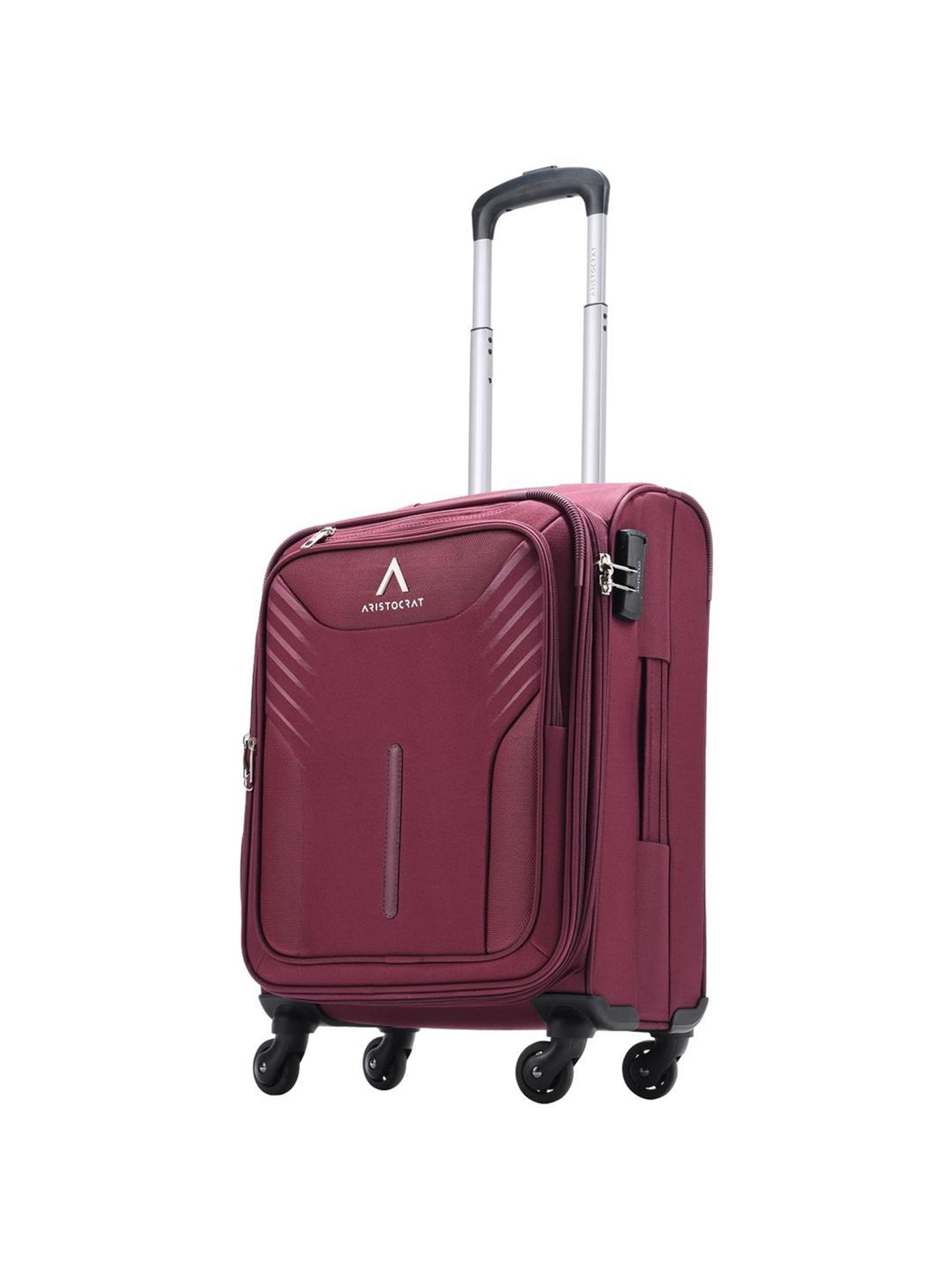 Aristocrat Maroon Solid Soft Cabin Trolley Bag - 25 cm