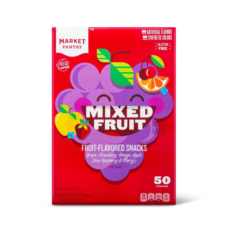 Mixed Fruit Flavored Snacks - 50ct - Market Pantry™
