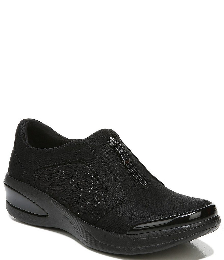Bzees Florence Front Zip Slip-On Leopard Print Washable Sneakers