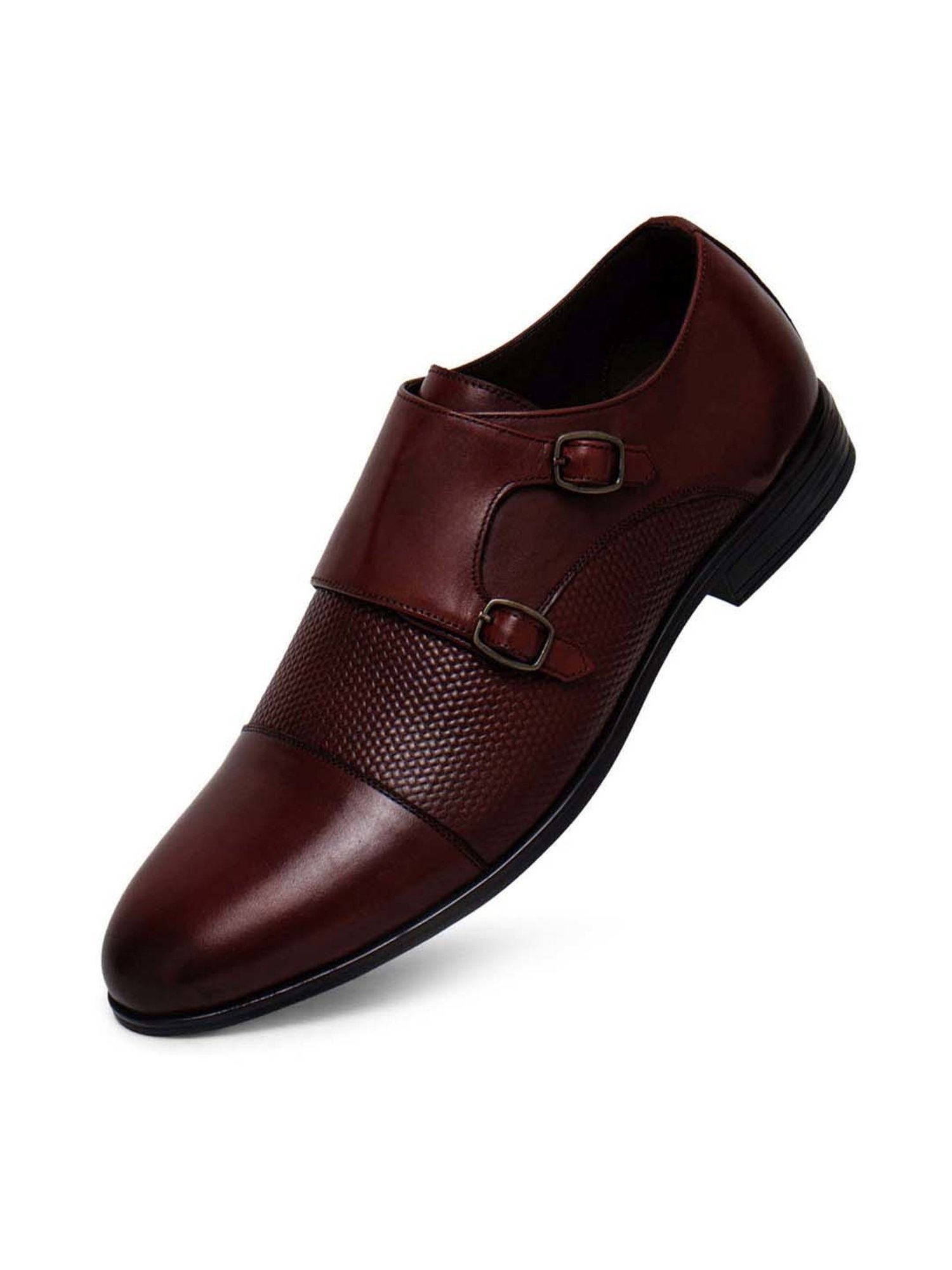 Ezok Men's Bordo Monk Shoes