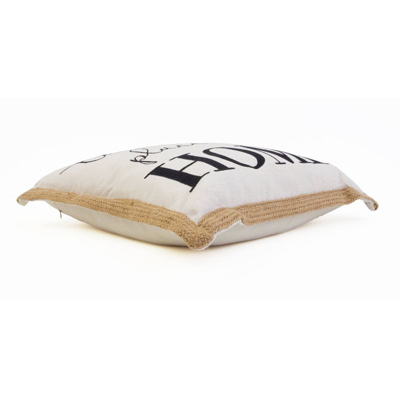 20"x20" Harika "No Place Like Home" Braided Jute Pillow - Décor Therapy