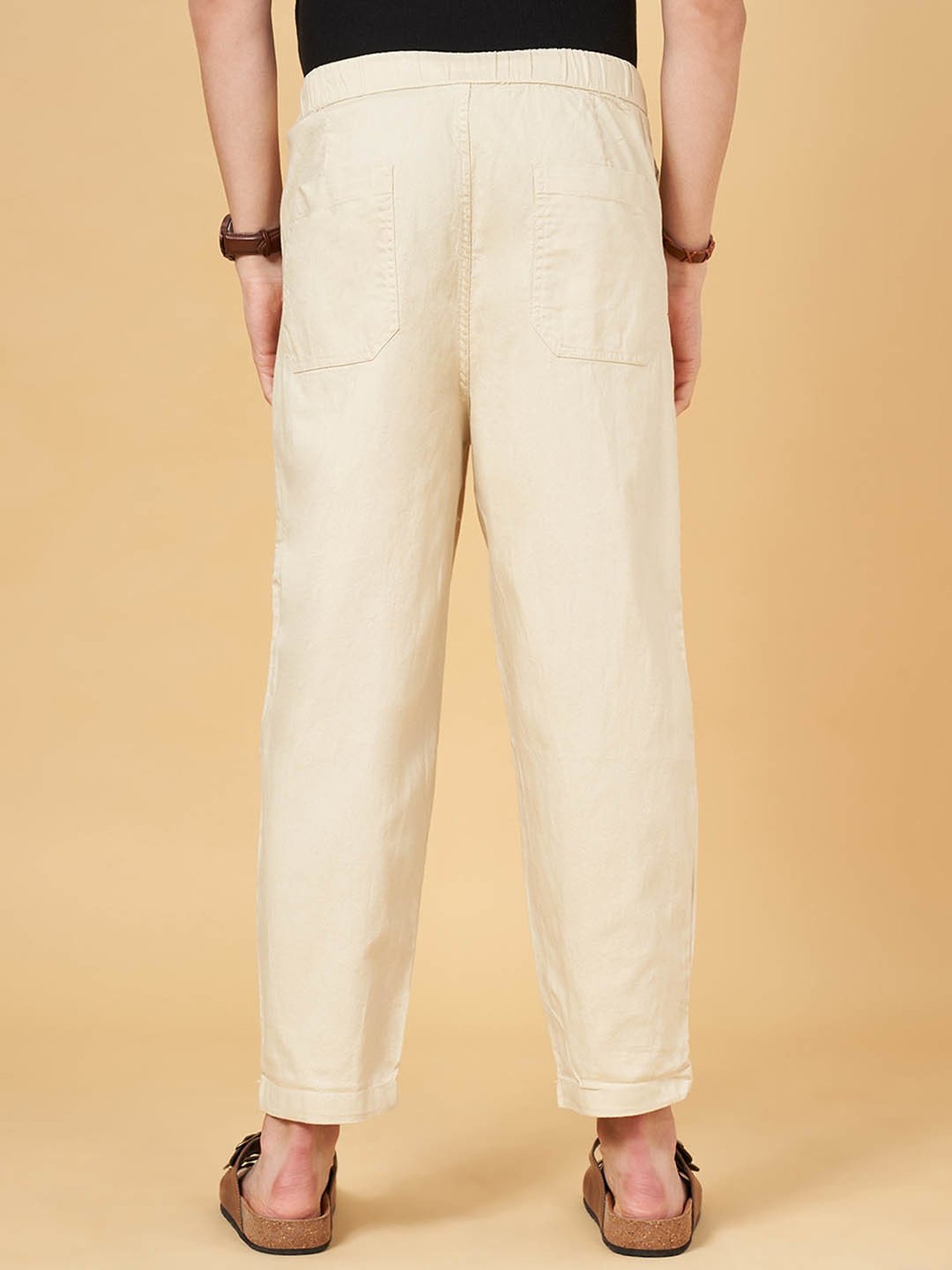7 Alt by Pantaloons Off White Relaxed Fit Trousers