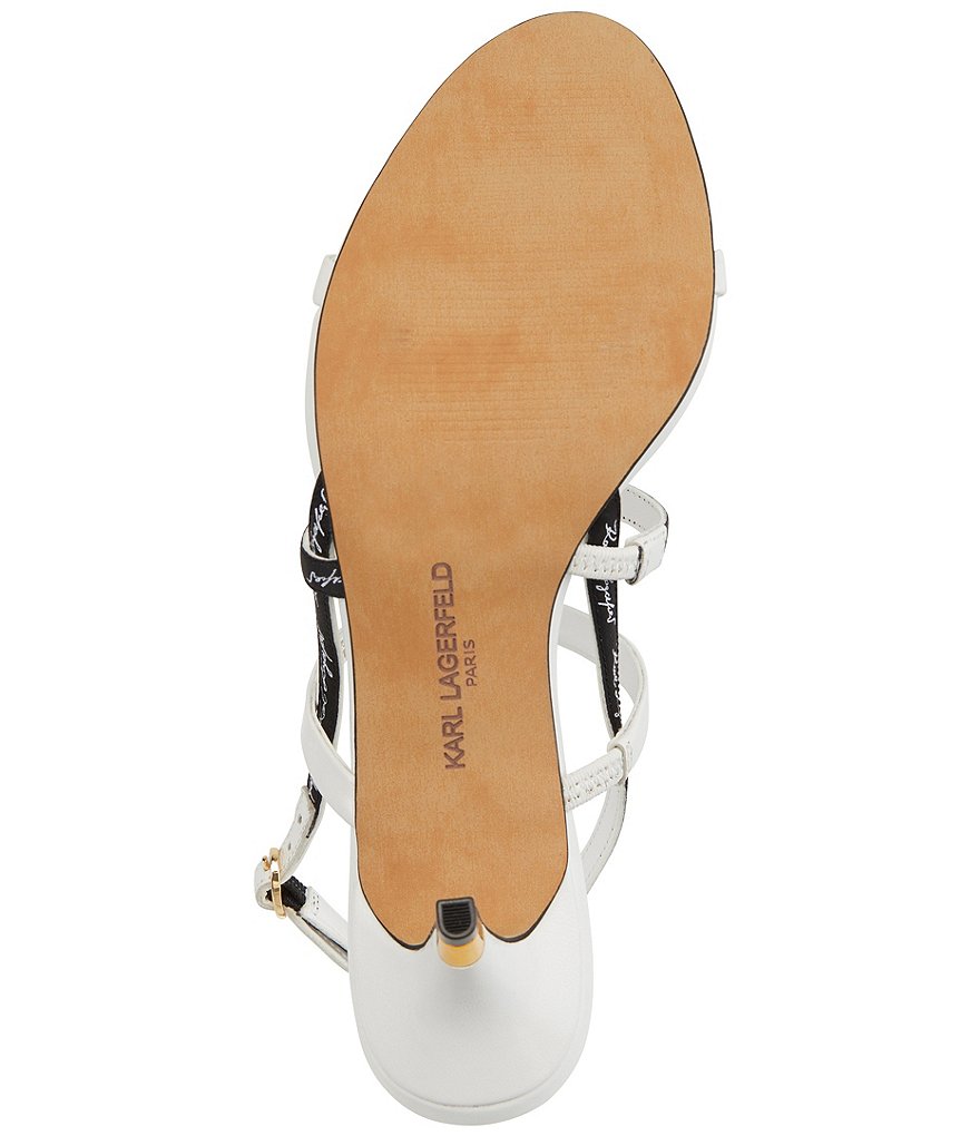 KARL LAGERFELD PARIS Dextra Script Logo Strap Kitten Heel Dress Sandals