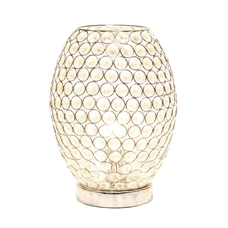 Elipse Crystal Decorative Curved Accent Uplight Table Lamp Chrome - Elegant Designs