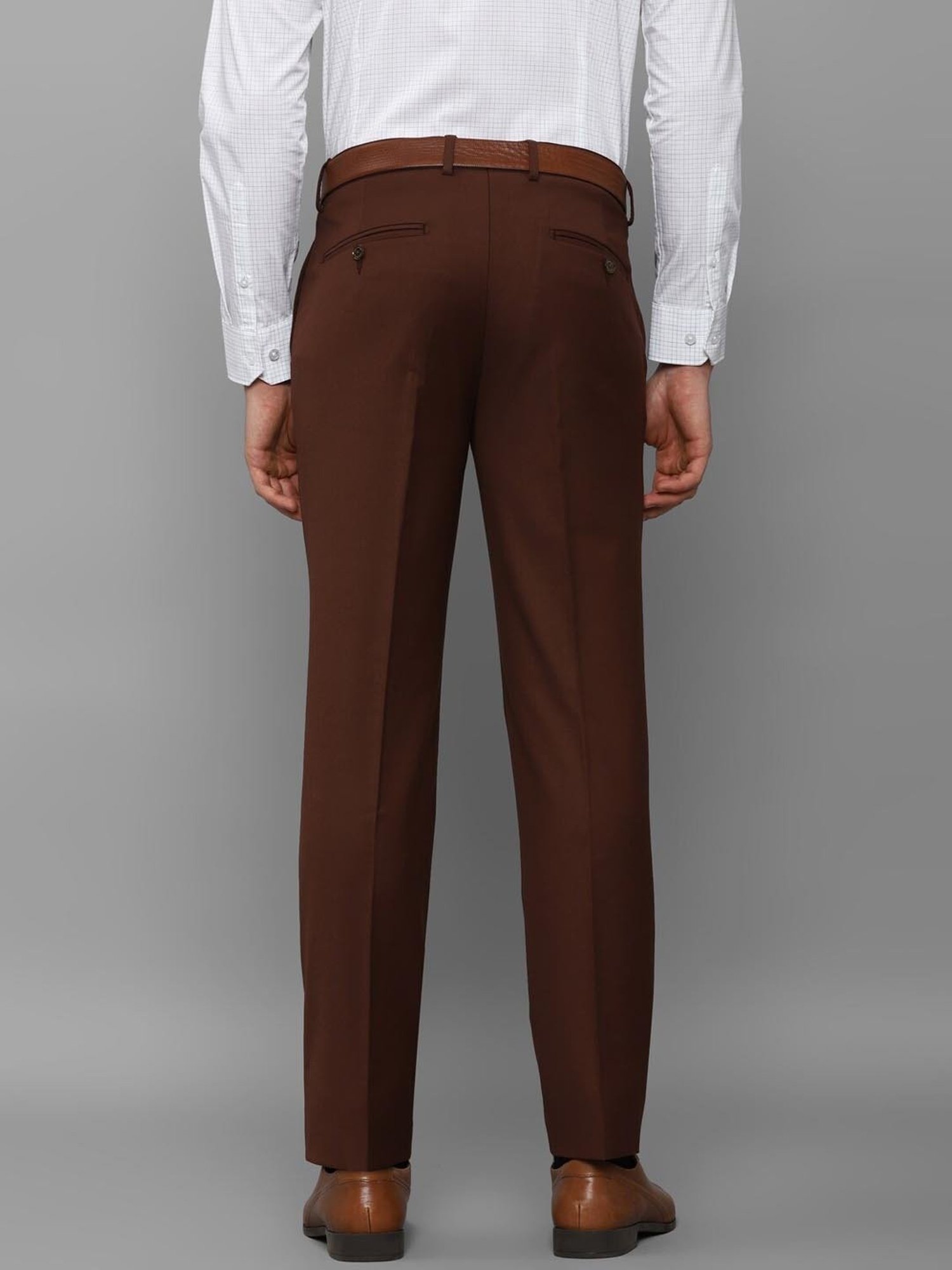 Louis Philippe Brown Slim Fit Trousers