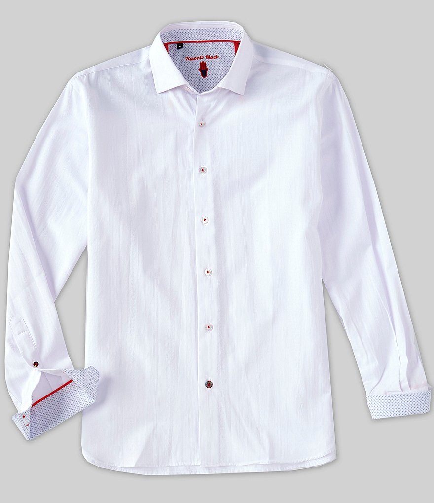 Visconti Big & Tall Faded Jacquard Long-Sleeve Woven Shirt