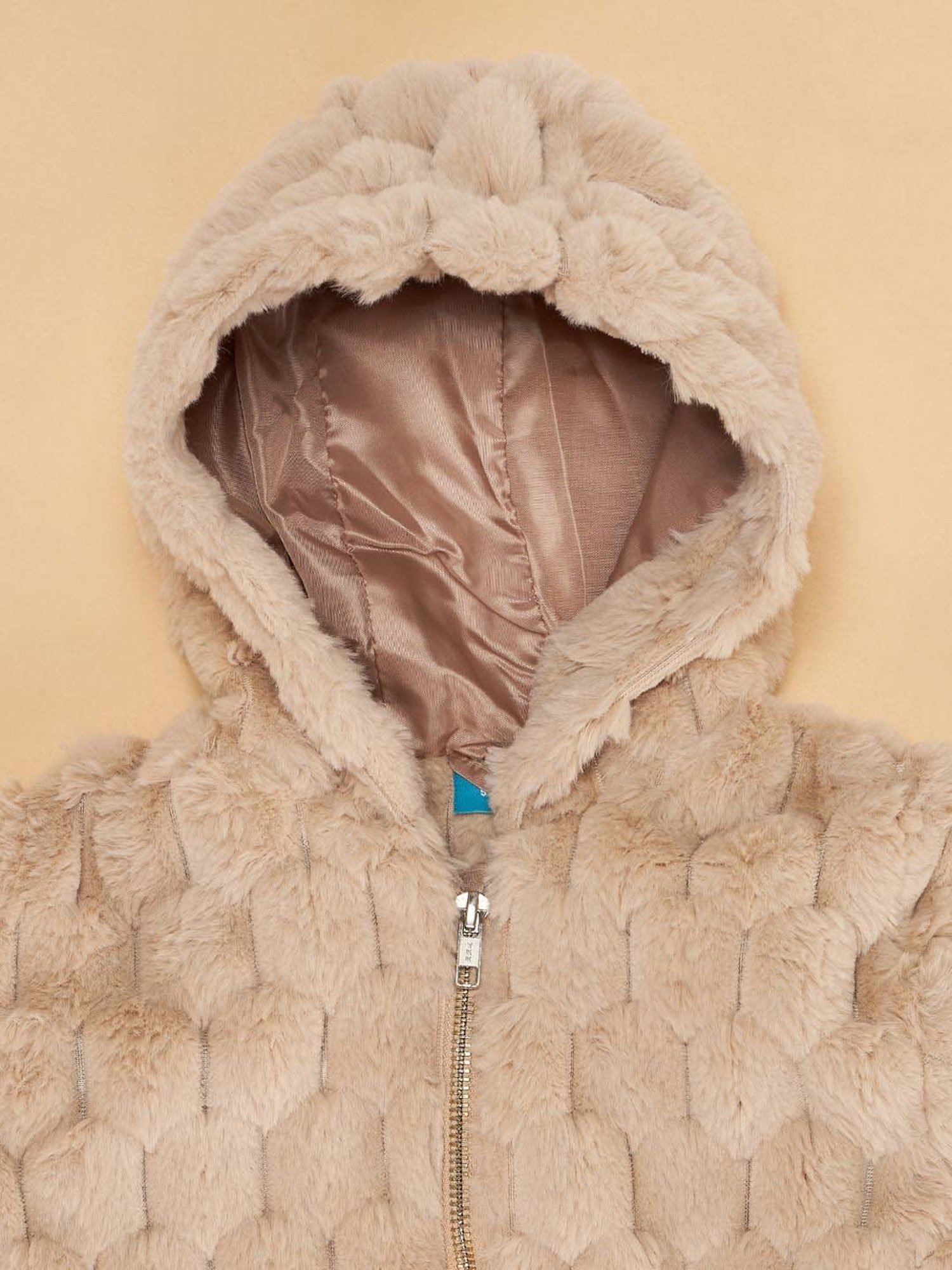 YU by Pantaloons Kids Beige Regular Fit Full Sleeves Jacket